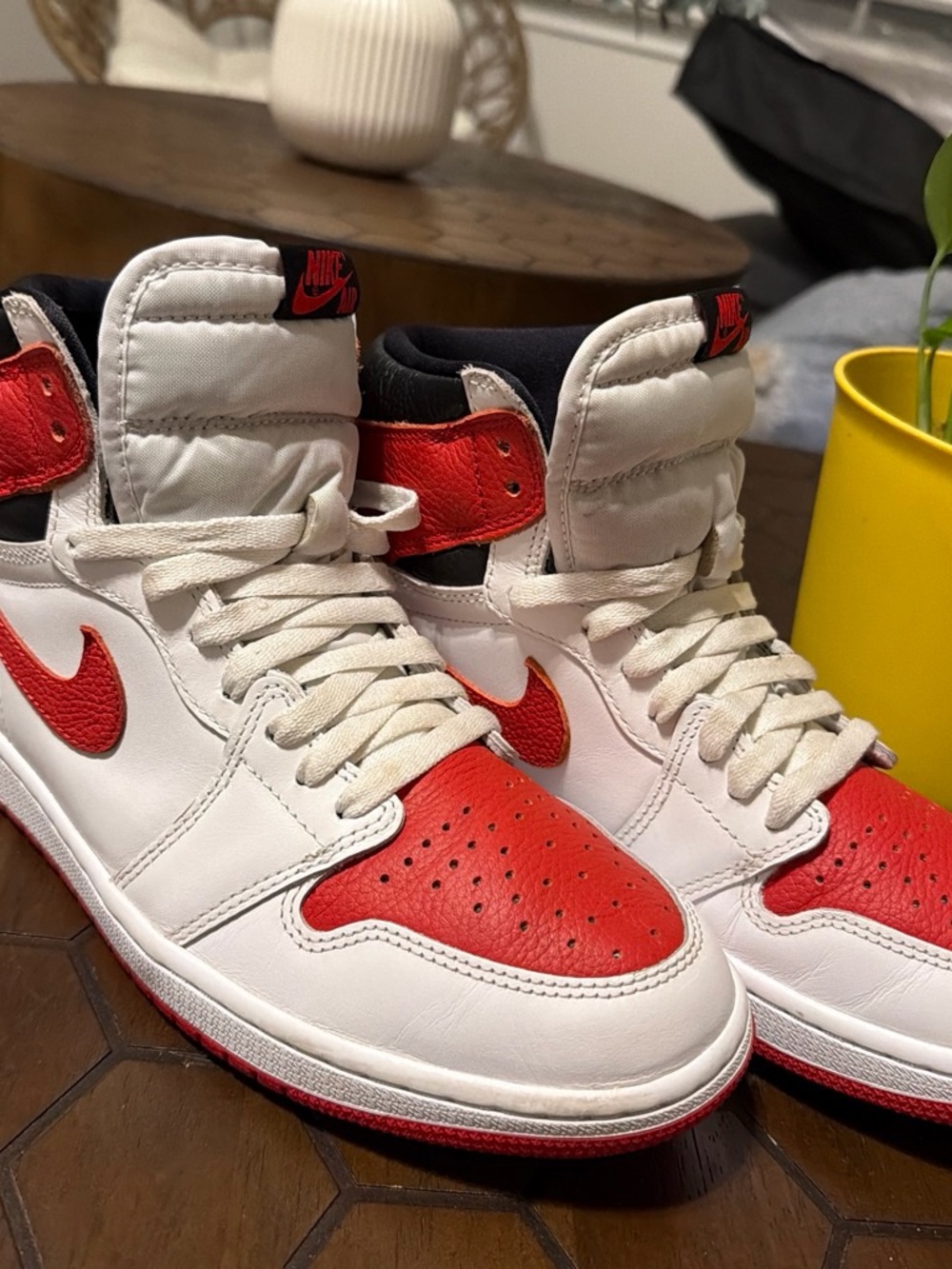 Jordan 1 Retro High OG 'Cherry' sneakers in white & red #basketball #retro